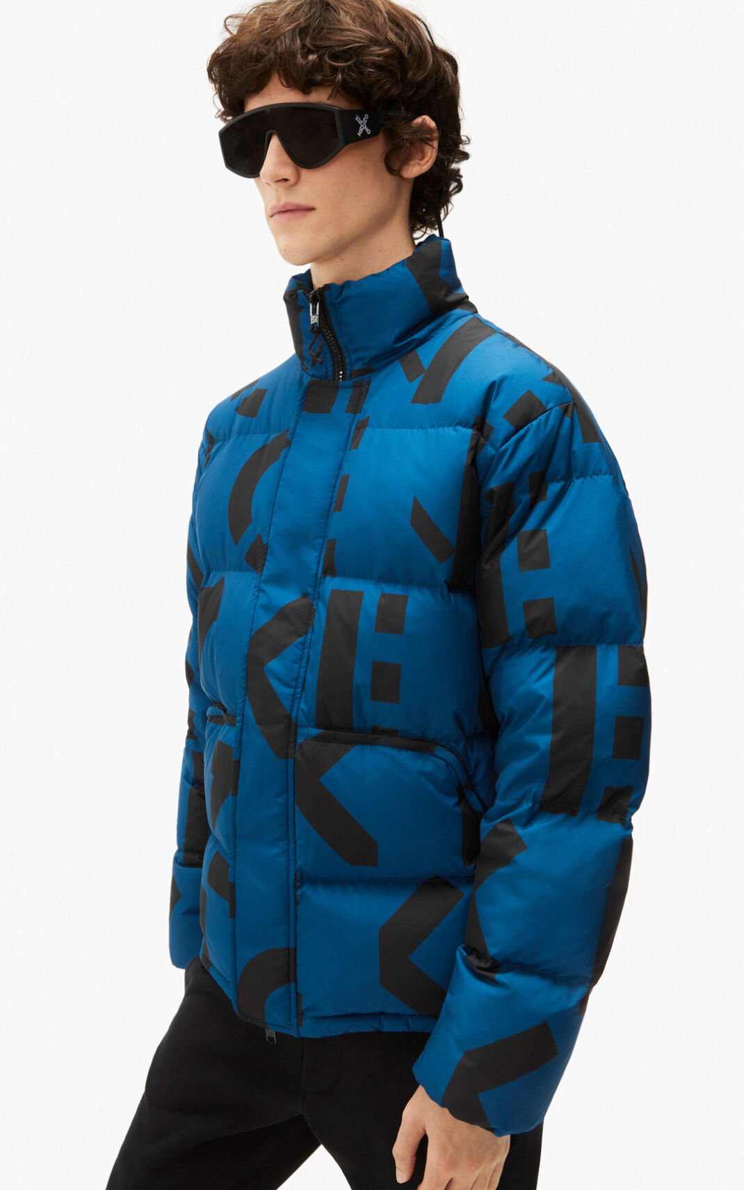 Doudoune Kenzo Homme Sport monogram Bleu Foncé ZWASQ-6190